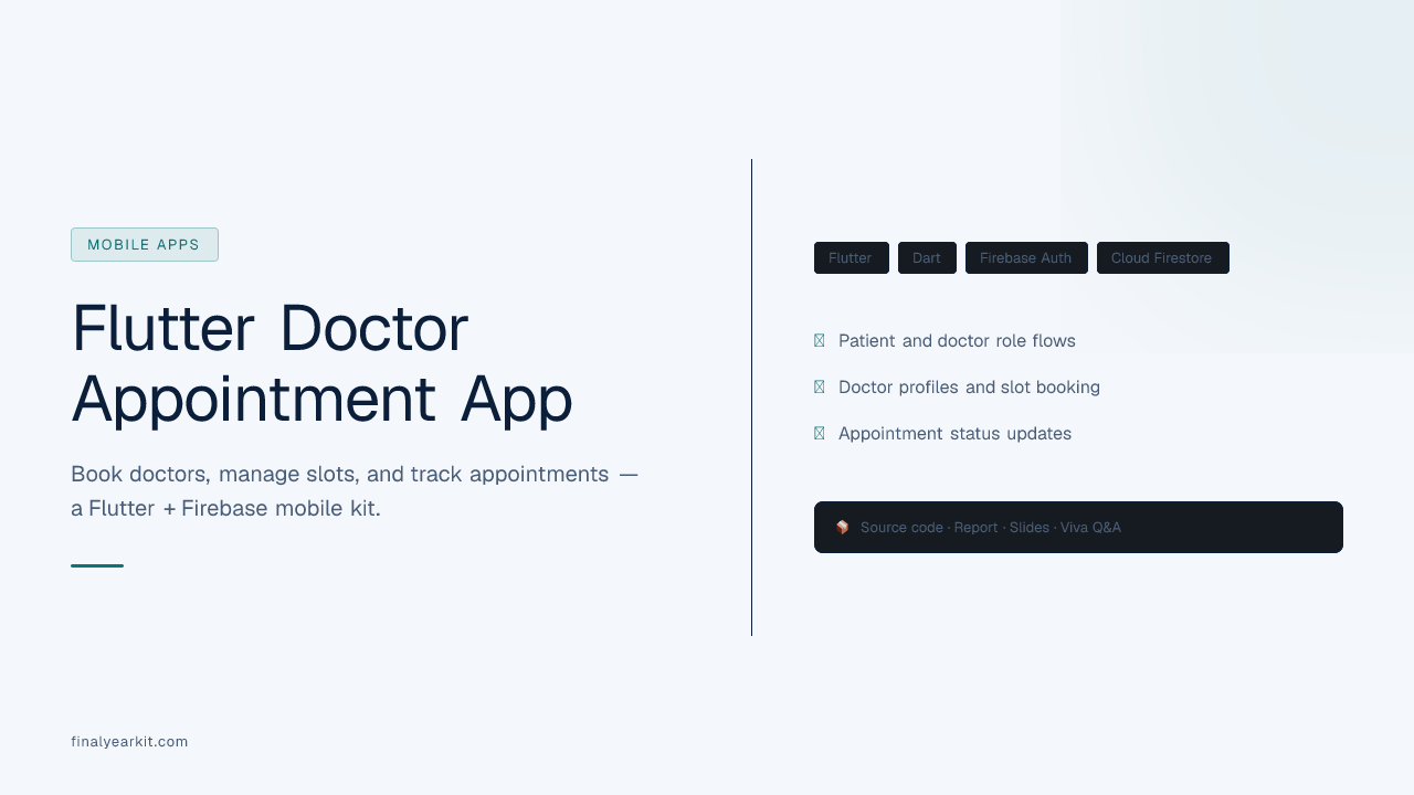 Flutter Doctor Appointment App