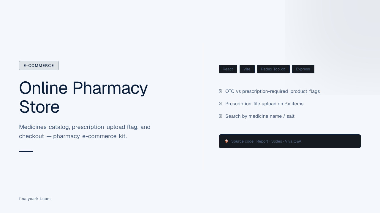 Online Pharmacy Store
