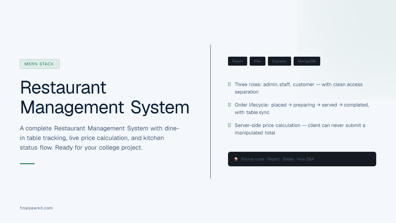 Restaurant Management System