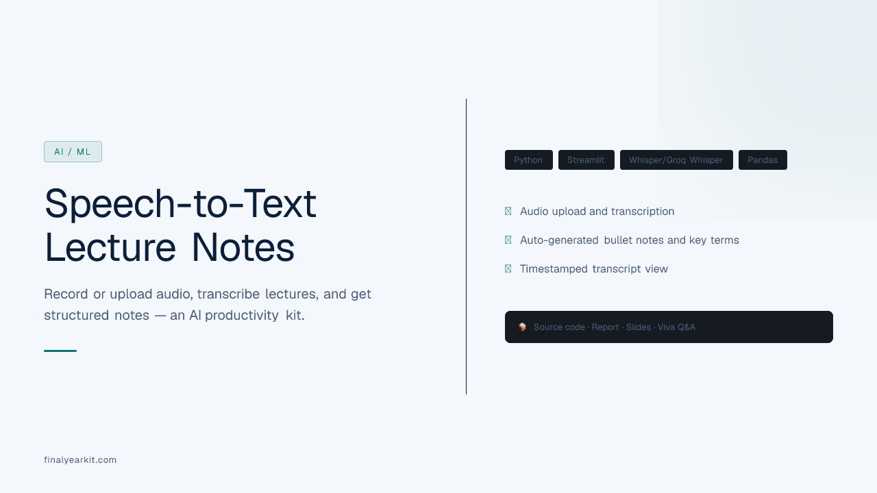 Speech-to-Text Lecture Notes