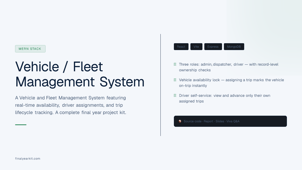 Vehicle / Fleet Management System